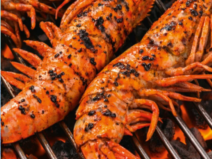 Riesengambas auf dem Grill