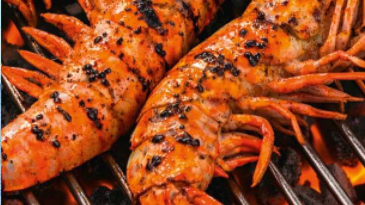 Riesengambas auf dem Grill