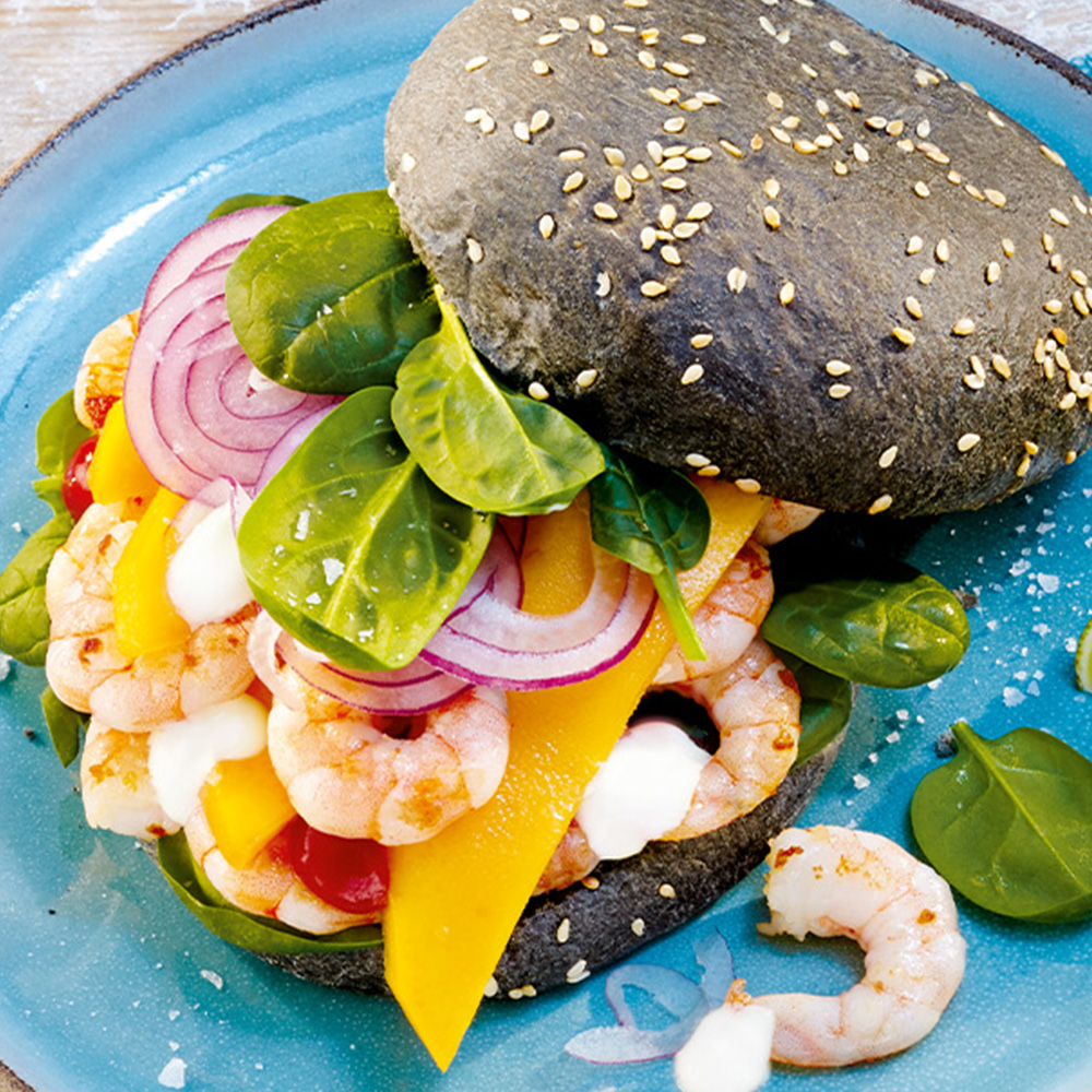Garnelen-Mango-Burger