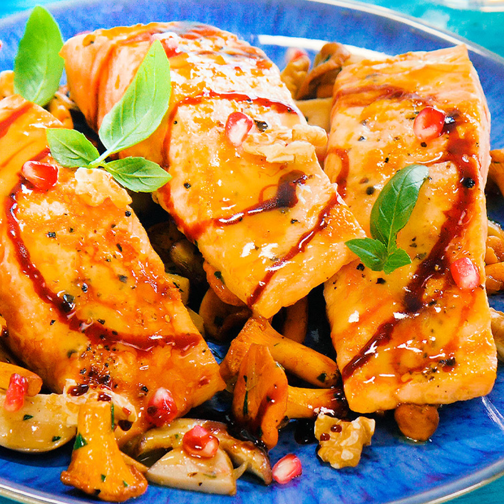 Lachs an Orangensauce