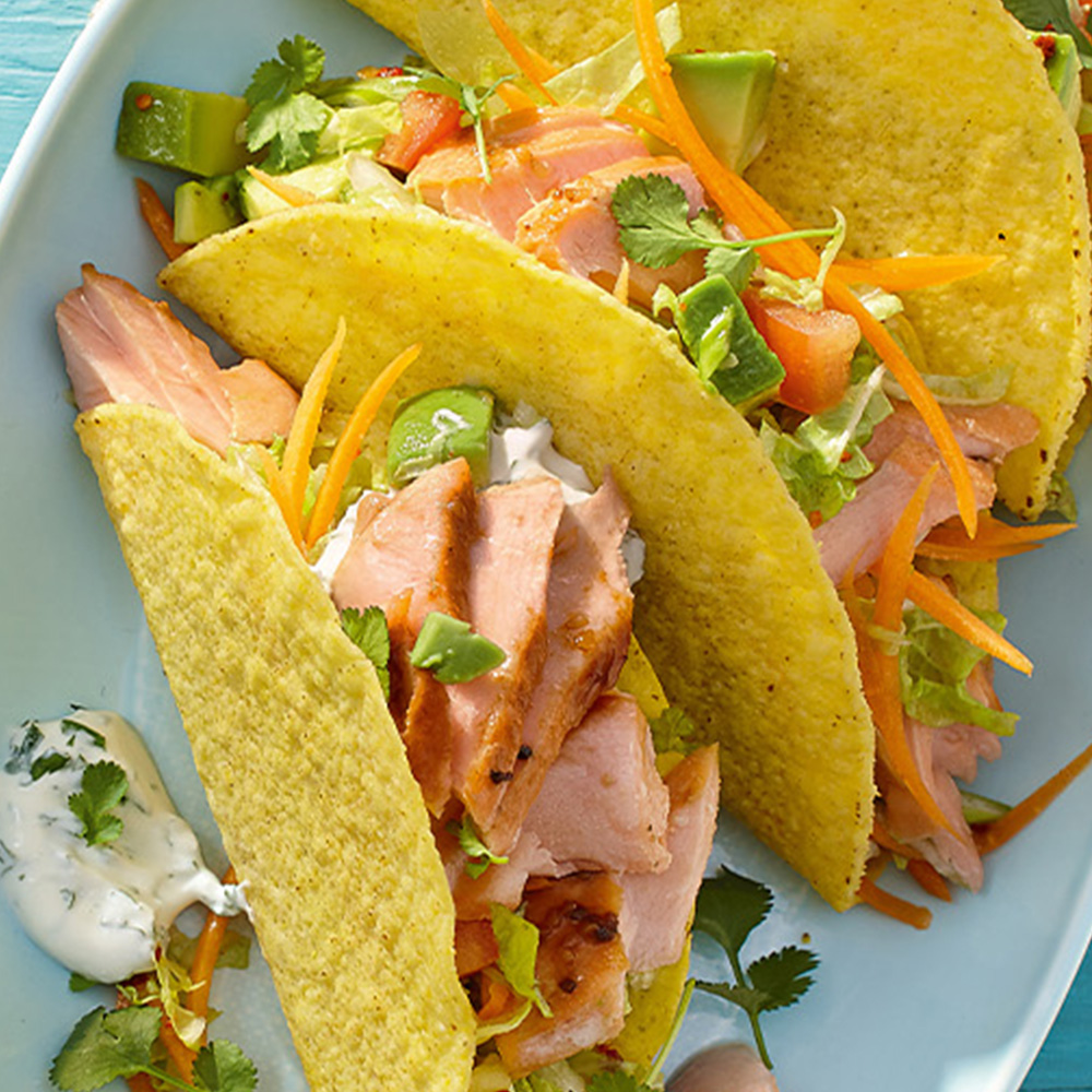 Tacos mit pulled salmon